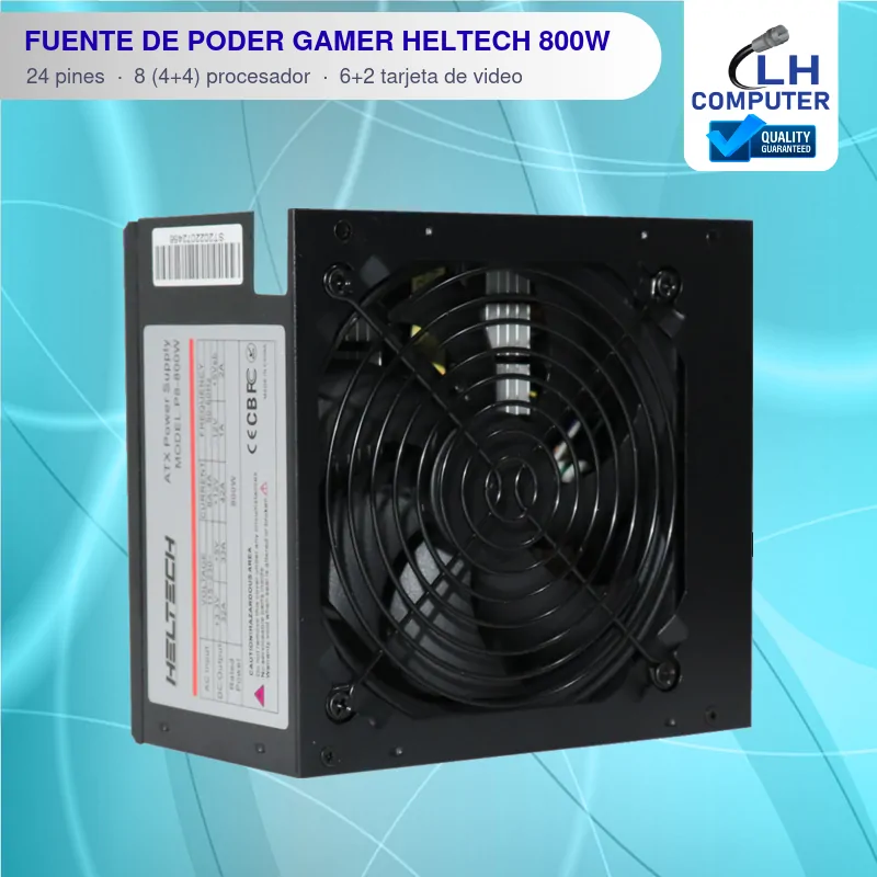 Fuente de poder gamer Heltech 800W