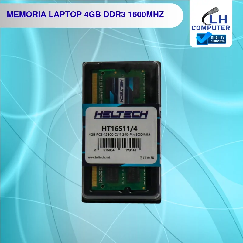 Memoria RAM Heltech 4GB DDR3 1600 MHz para laptop
