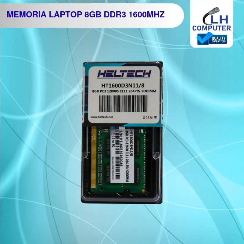 Memoria RAM Heltech 8GB DDR3 1600 MHz para laptop