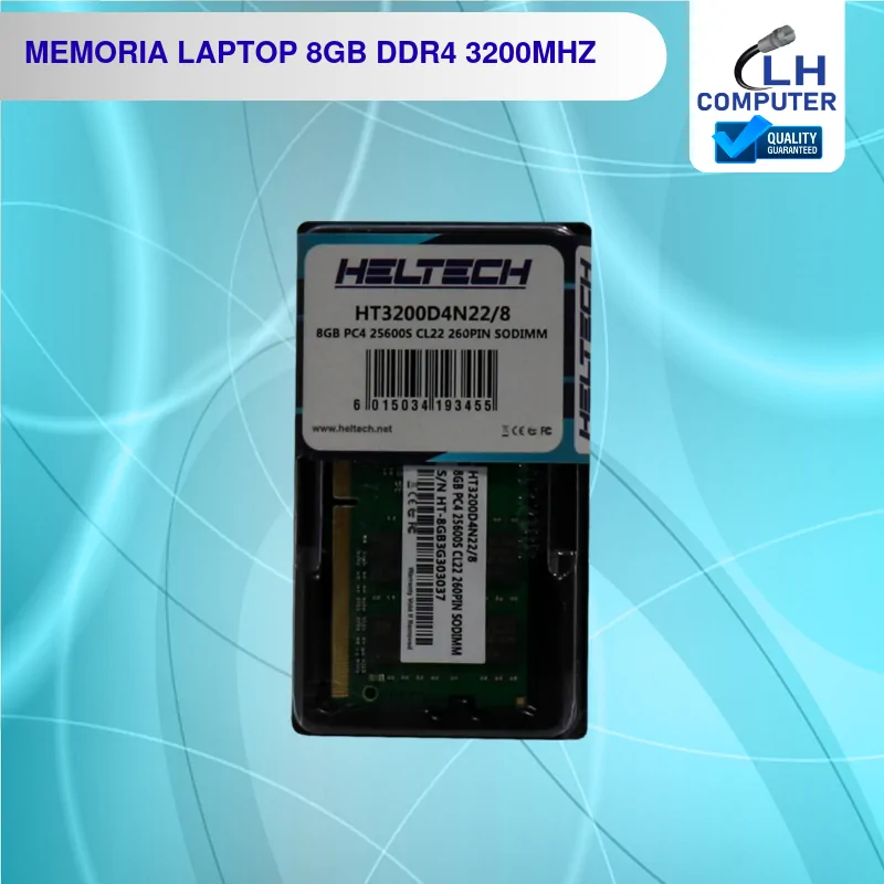 Memoria RAM Heltech 8GB DDR4 3200 MHz para laptop